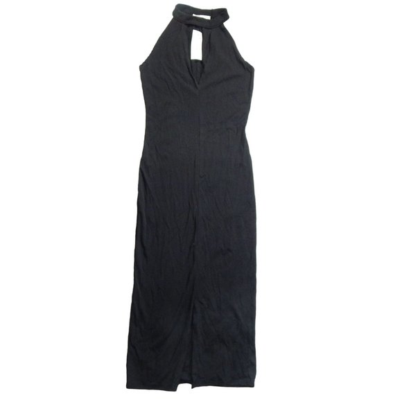 PacSun Womens Body Con Mock Turtleneck Midi Sleeveless Dress Black Size S - Picture 1 of 7